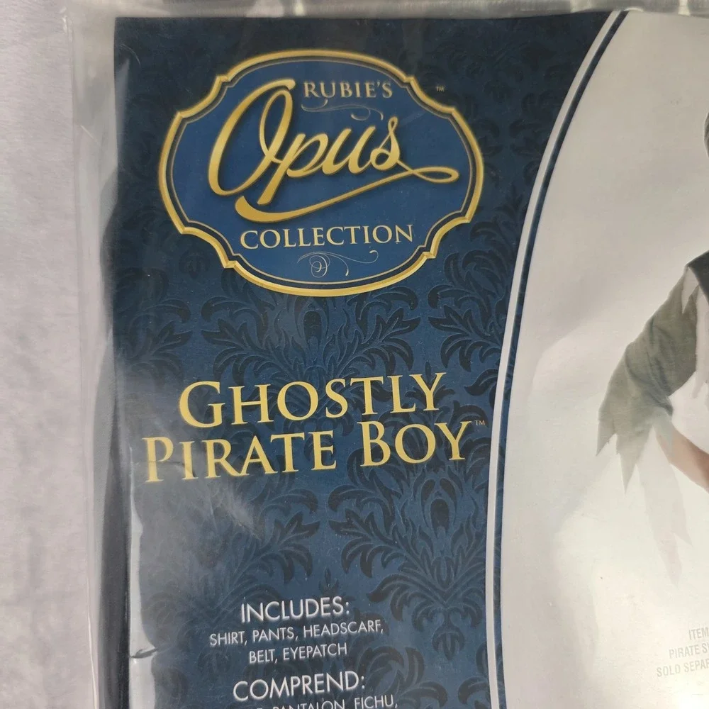 Boys Pirate Costume Size Medium  Ghostly Pirate Boy Rubies Halloween Child‎ New - Picture 3 of 8